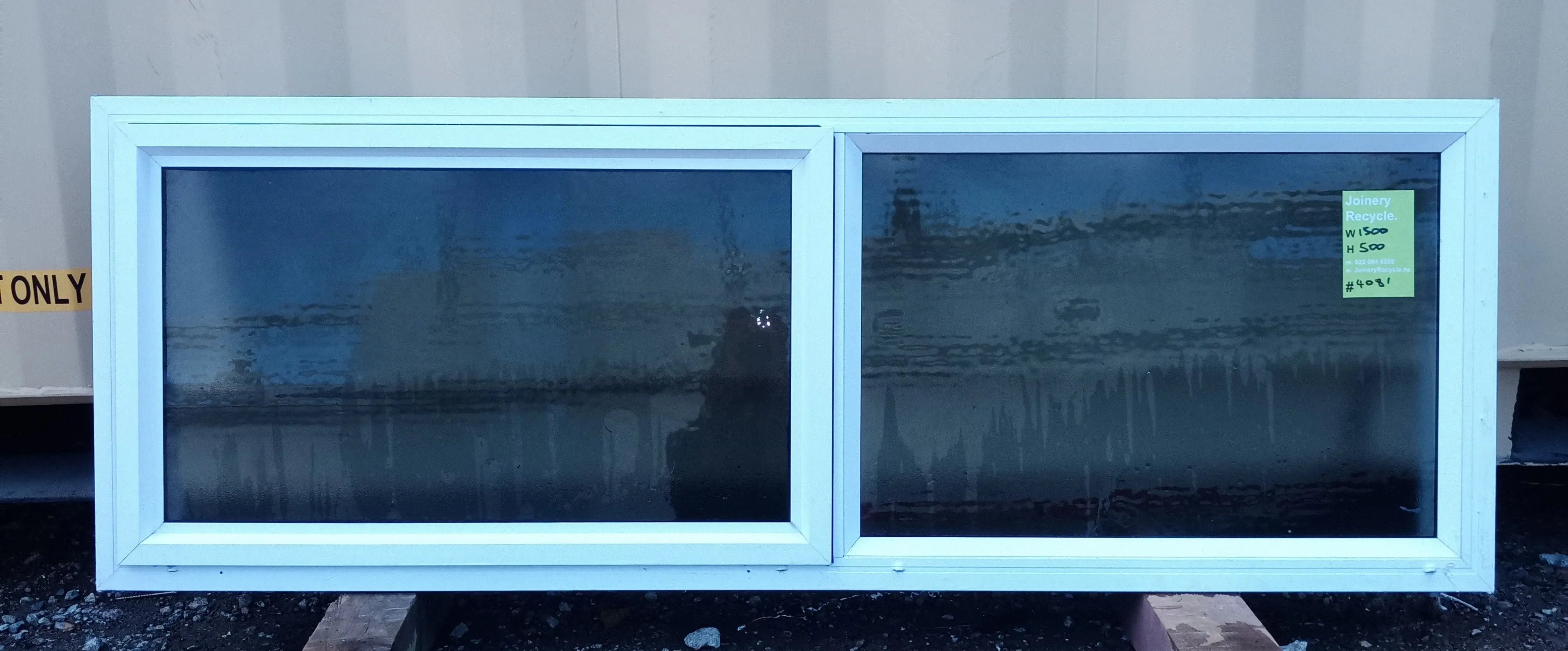 White Aluminium Window 1500 W x 500 H  [#4081SF] Joinery Recycle