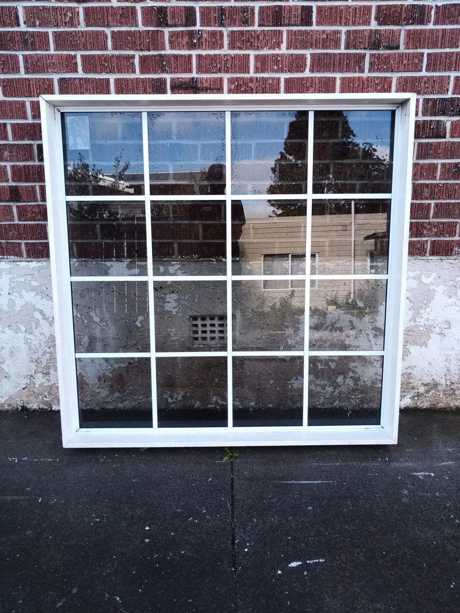 Colonial Style Aluminium Window White 1300 W x 1300 H [#4100 MA] Joinery Recycle