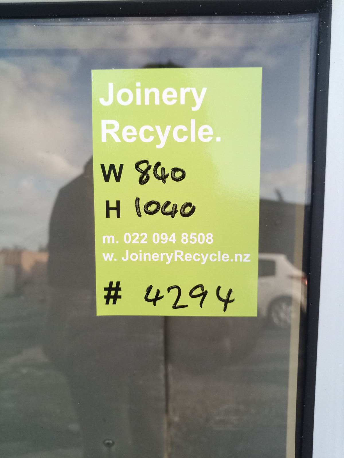 Aluminium Window White   840 W  x 1040  H  [# 4294 SF] Joinery Recycle