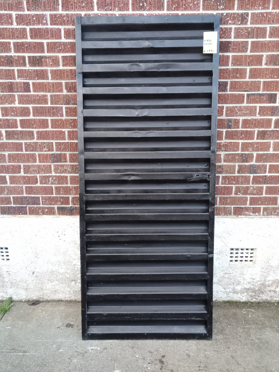Solid Aluminium Single Door Black  850 W x 2000 H [#4331 vMA MA] Joinery Recycle