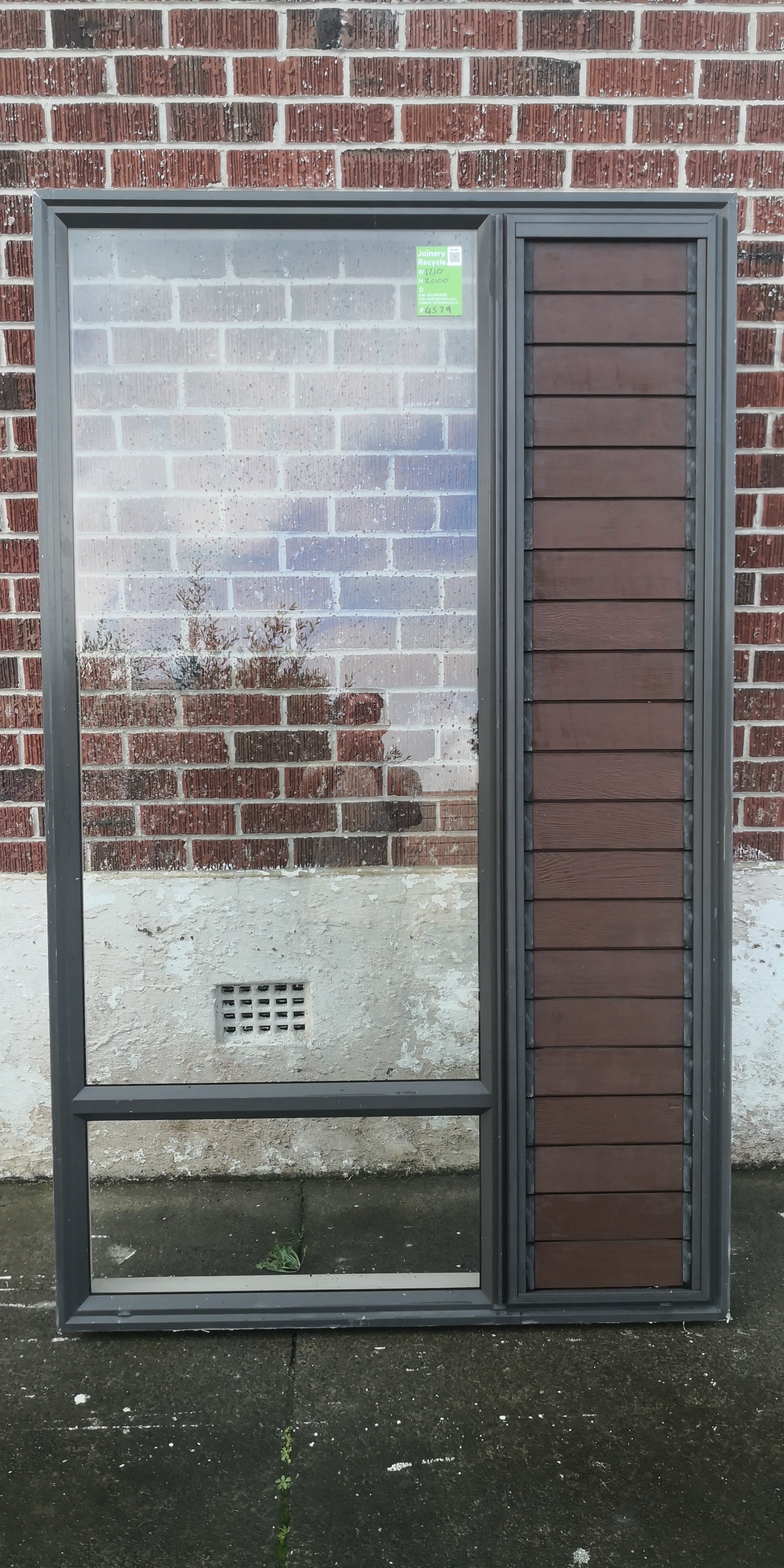Aluminium Window with Shutters Brown 1200 W  x 2000 H  [#4579 MA] Joinery Recycle