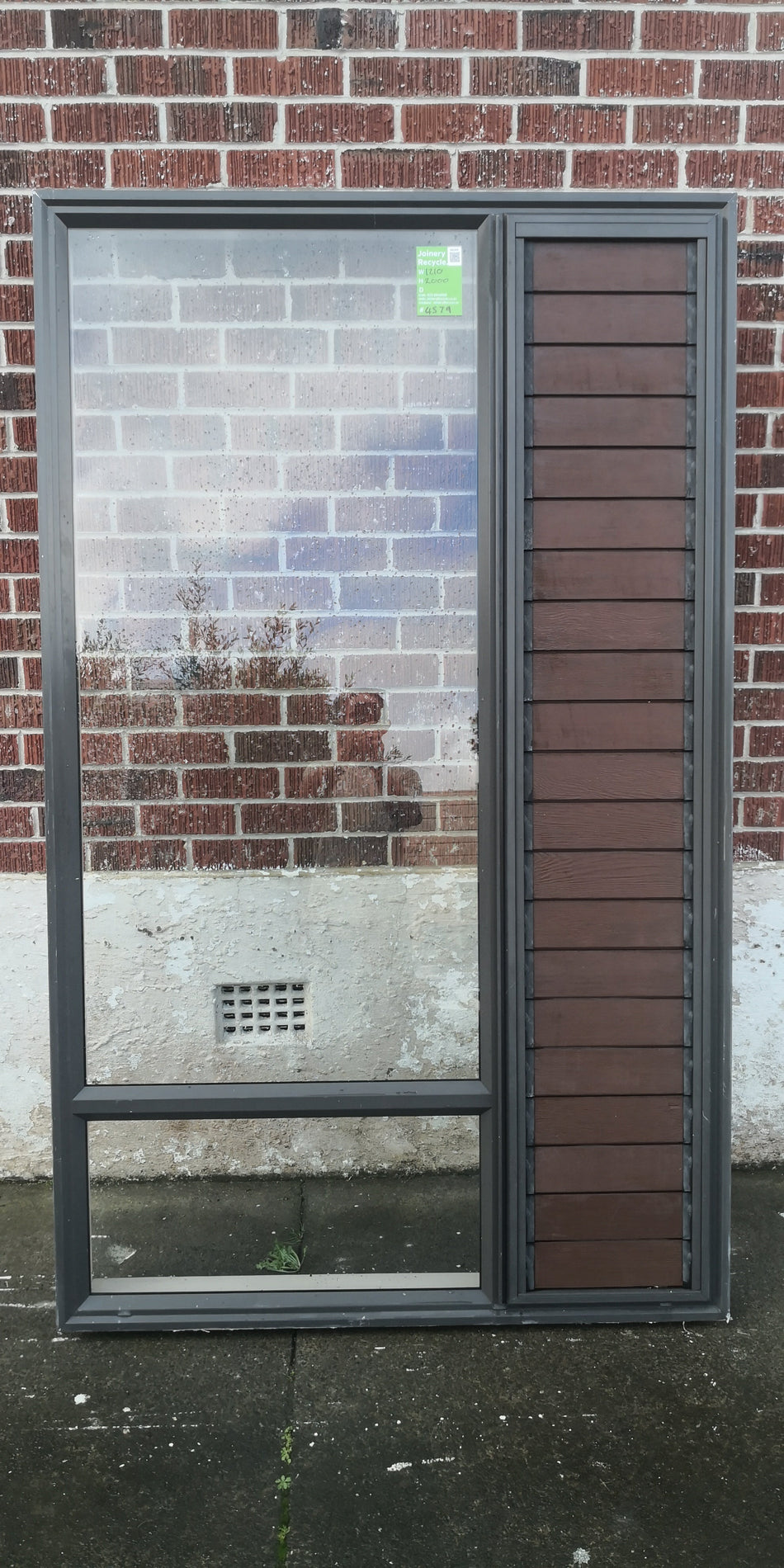 Aluminium Window with Shutters Brown 1200 W  x 2000 H  [#4579 MA] Joinery Recycle