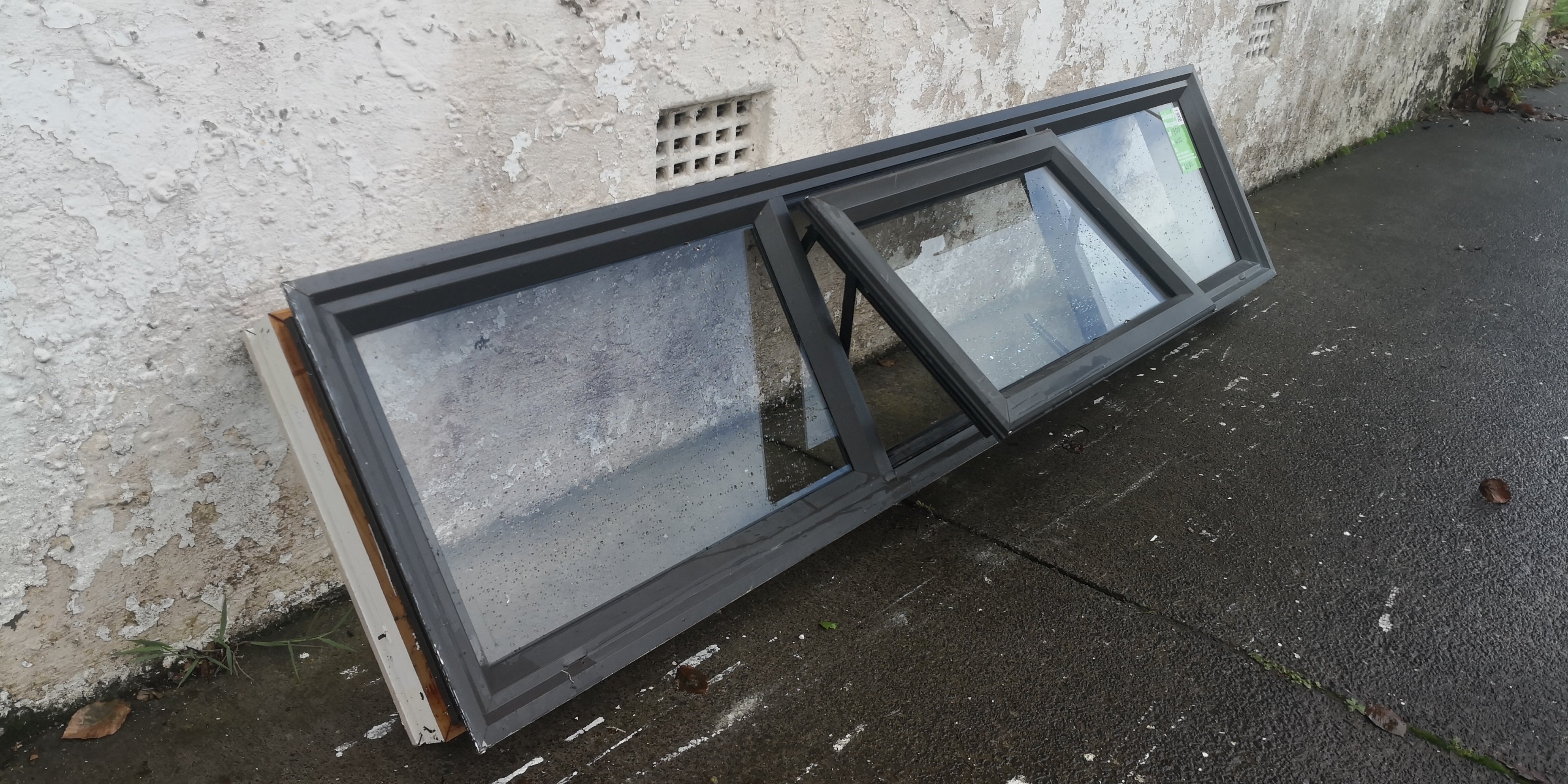 Aluminium Window Brown  1800 W  x  400 H  [#4582 MA] Joinery Recycle