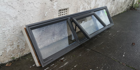 Aluminium Window Brown  1800 W  x  400 H  [#4582 MA] Joinery Recycle