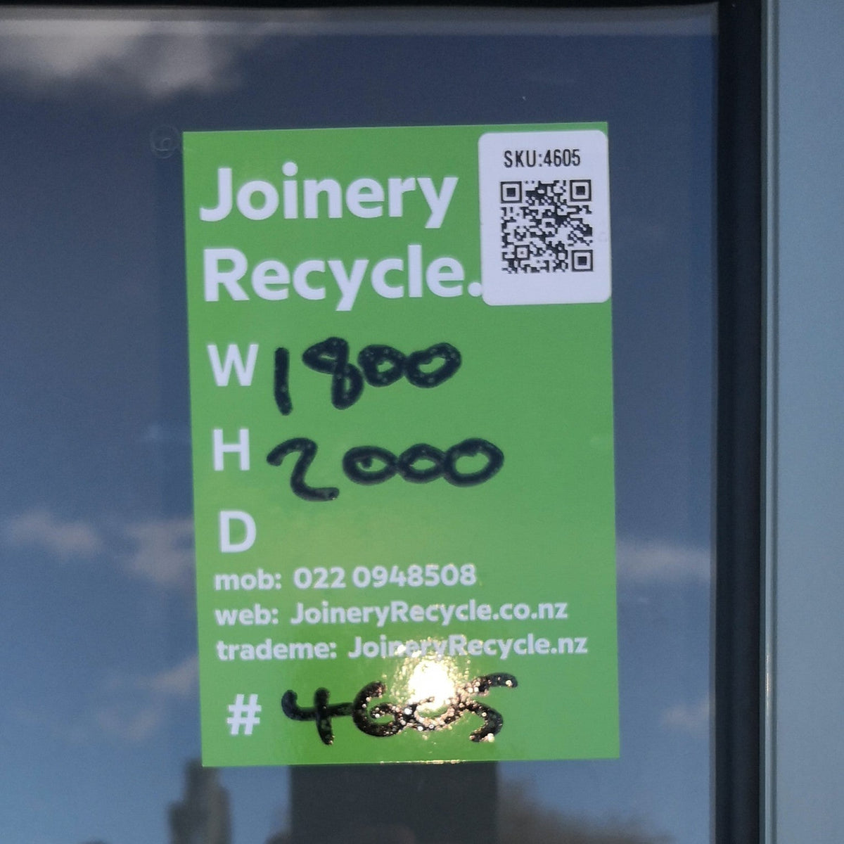 RANCH SLIDER Green 1900 W x  2000 H [#4605 SF ] Joinery Recycle