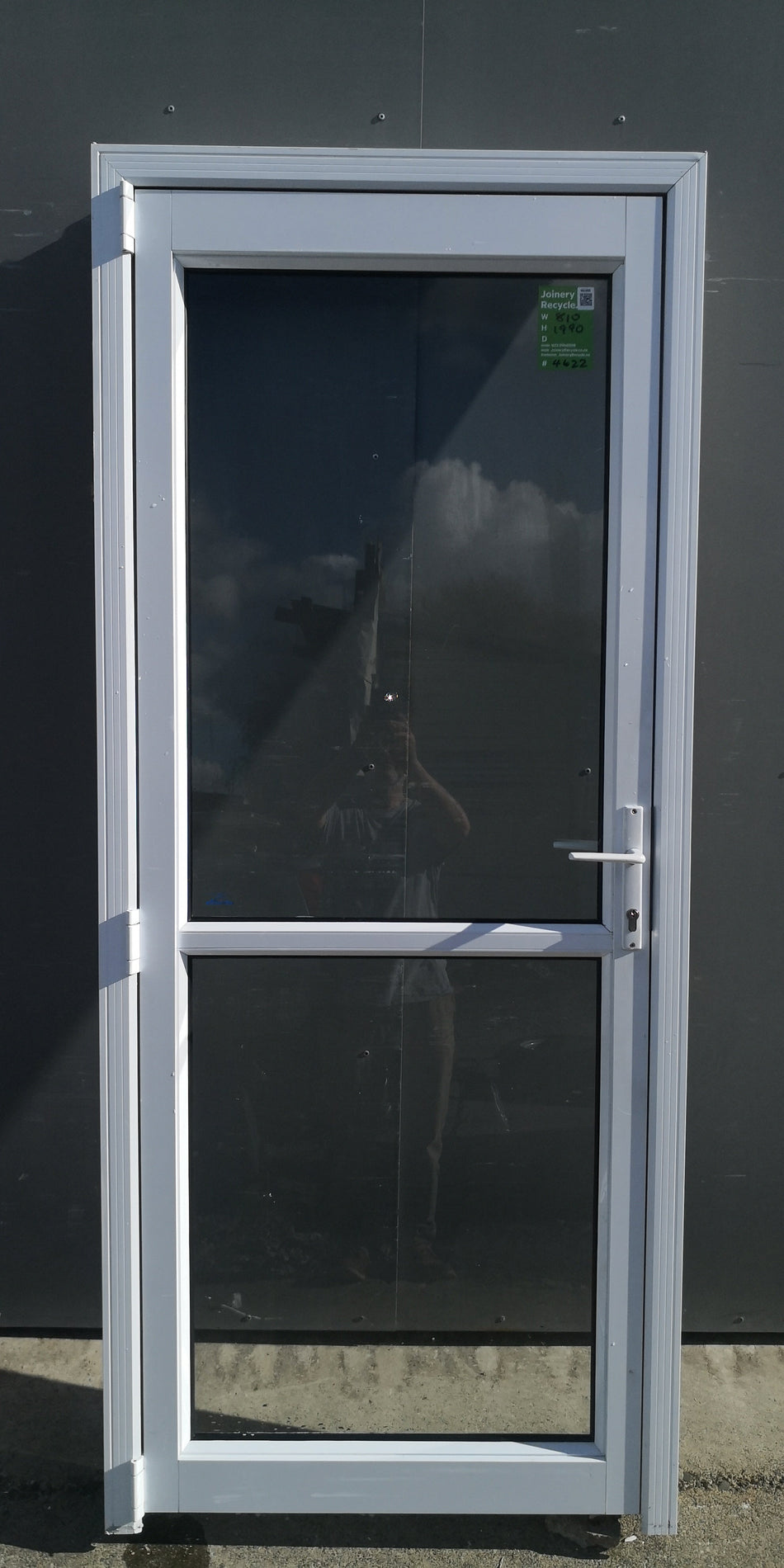 Aluminium Single Door White 810 W x 1990 H [#4622 SF] Joinery Recycle