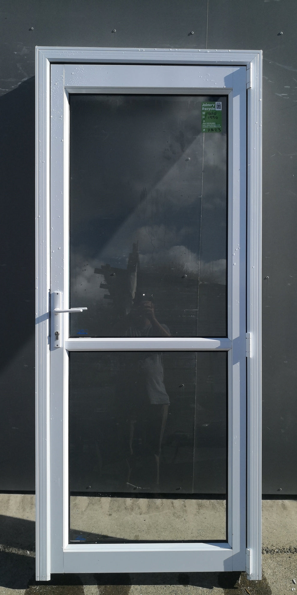 Aluminium Single Door White 810 W x 1990 H [#4623 SF] Joinery Recycle