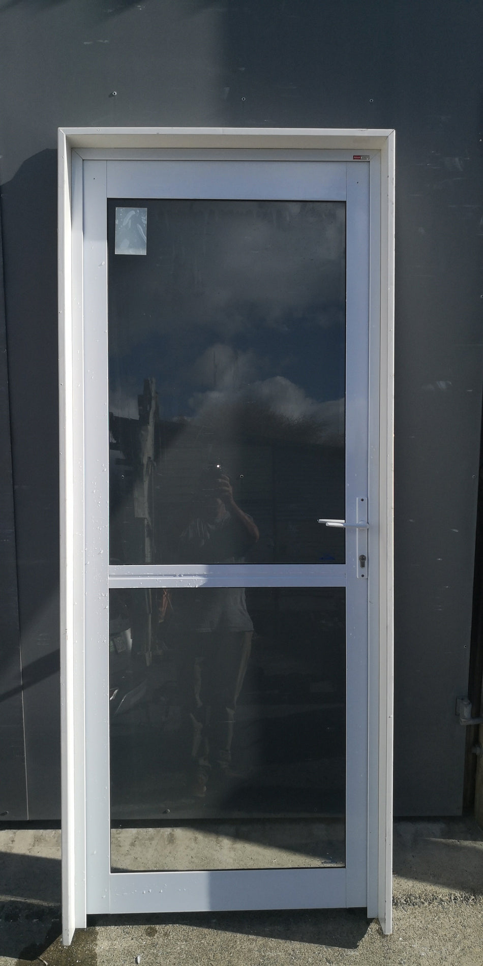 Aluminium Single Door White 810 W x 1990 H [#4622 SF] Joinery Recycle