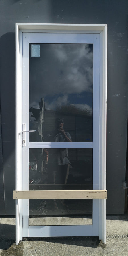 Aluminium Single Door White 810 W x 1990 H [#4622 SF] Joinery Recycle