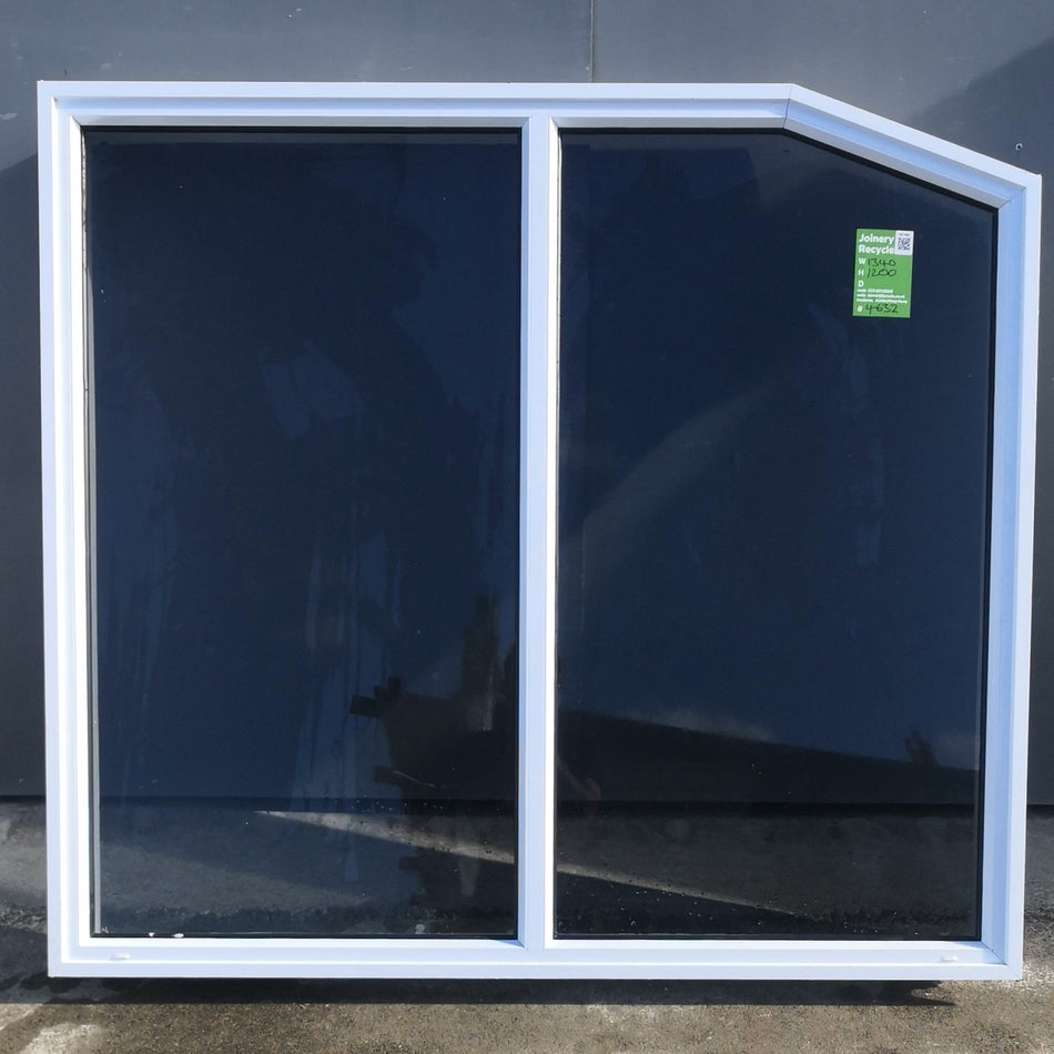PAIR RAKED Aluminium Windows White [#BLK0054] Joinery Recycle