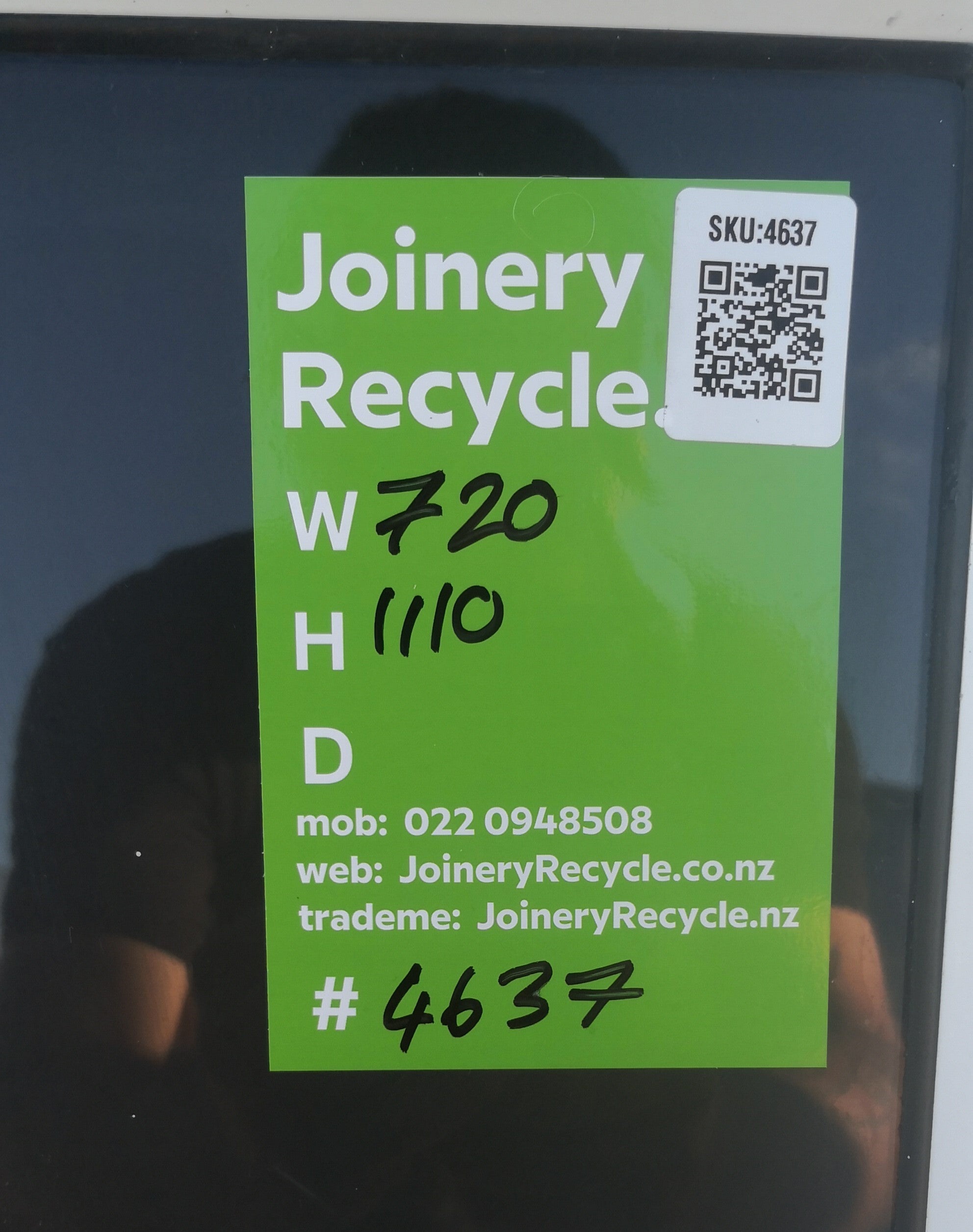 White Aluminium Window Sash 720 W x 1110 H  [#4637 SF] Joinery Recycle