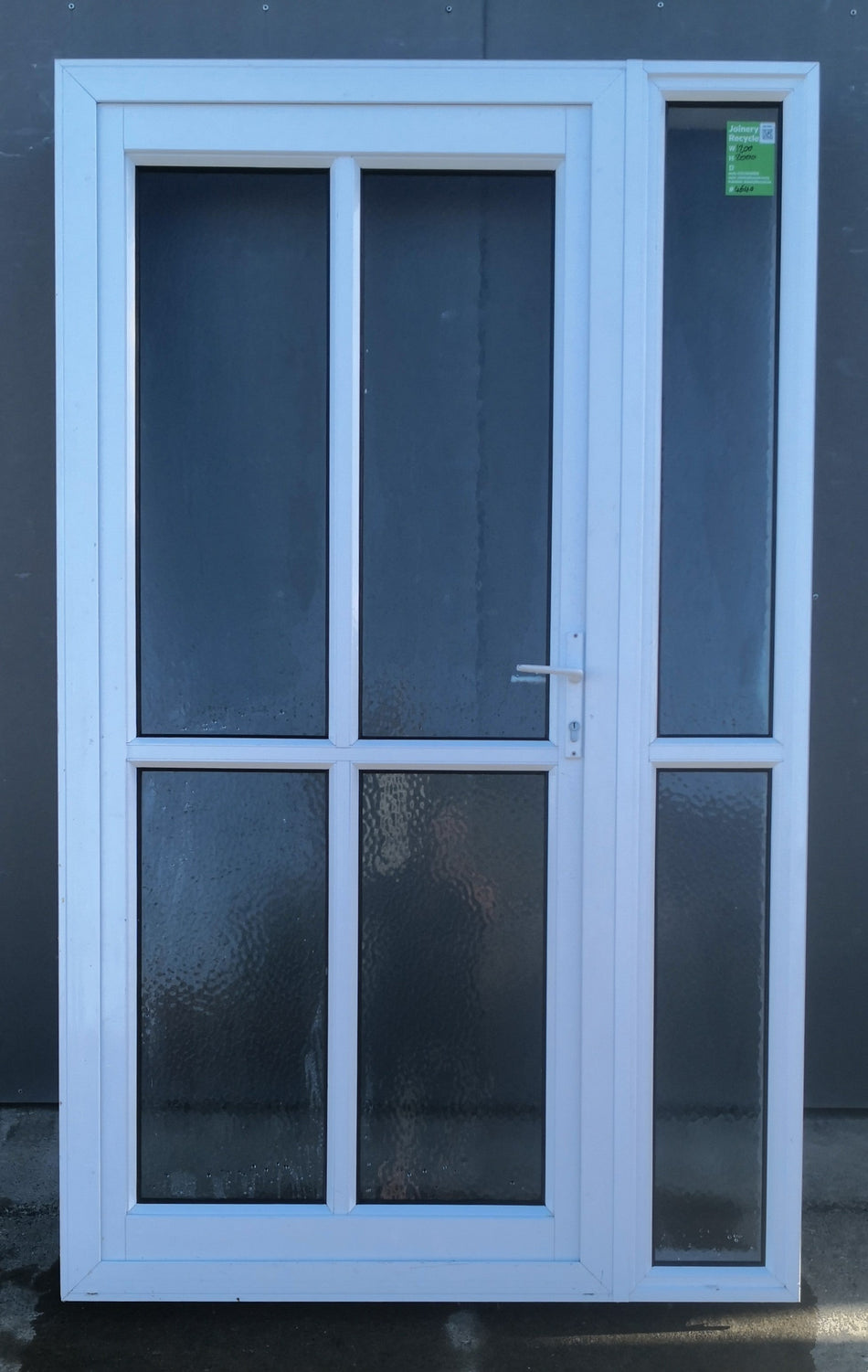 Aluminium Single Door with Side Light White   1200 W  x 2000  H  [#4640 SF] Joinery Recycle