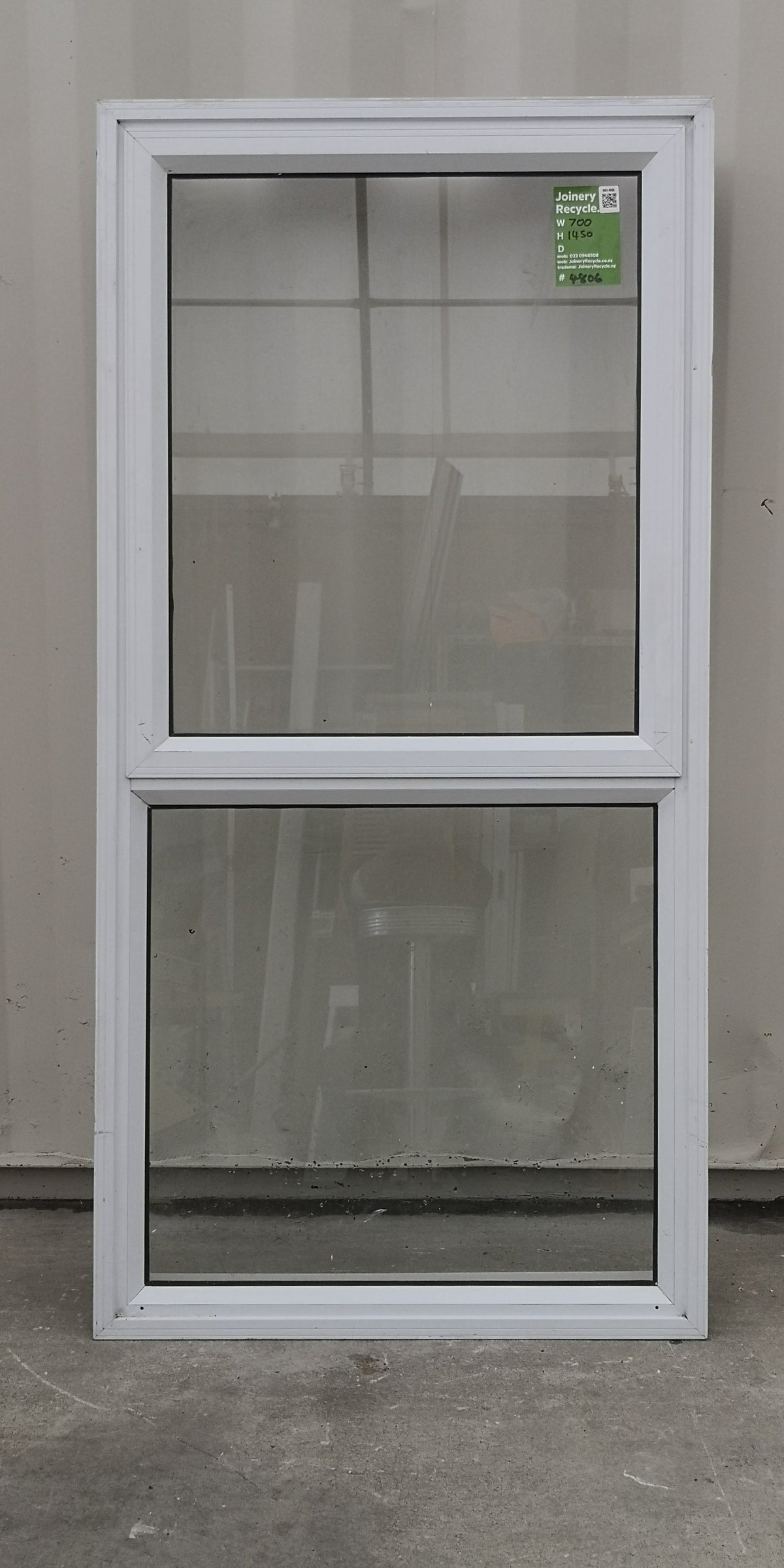Aluminium Window White  700mm Wide  x  1450 mm  High  [#4806 SF]