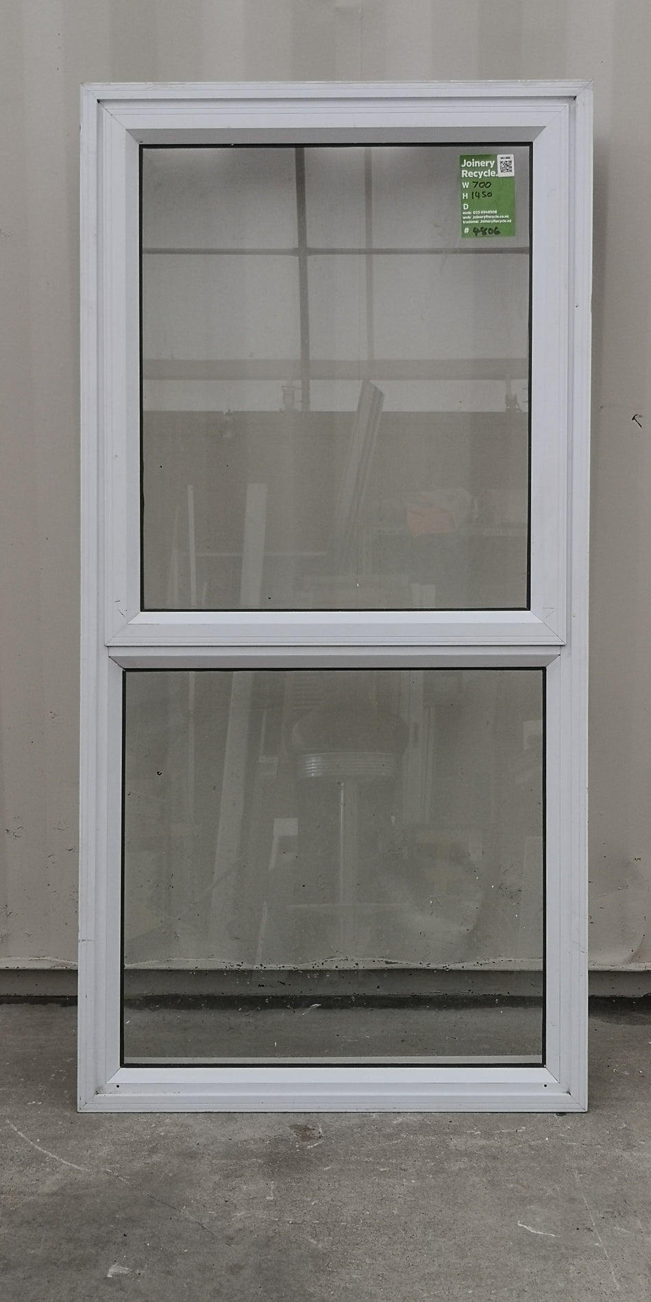Aluminium Window White  700mm Wide  x  1450 mm  High  [#4806 SF]