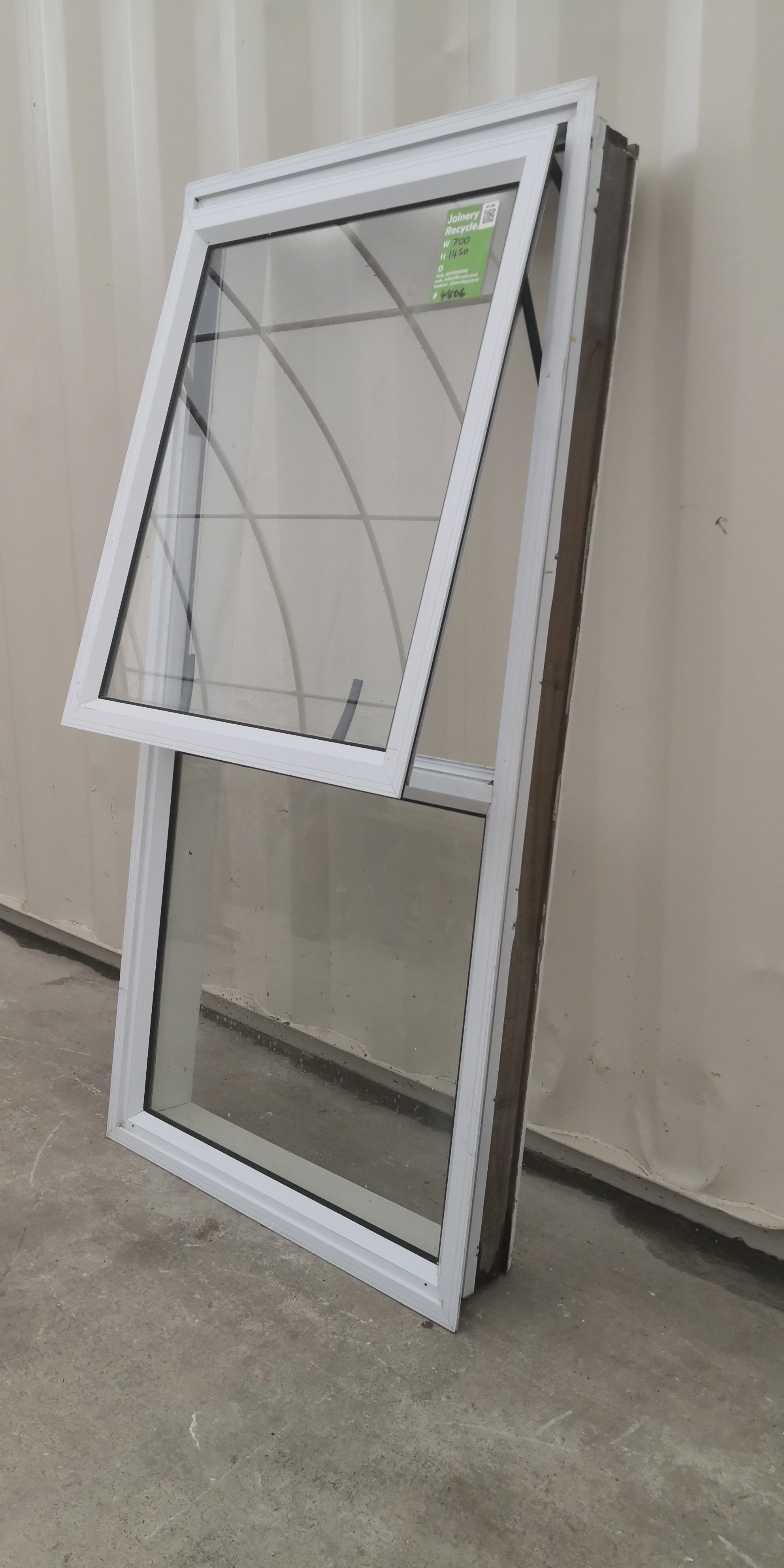 Aluminium Window White  700 W  x  1450  H  with opening sash [#4806 SF]