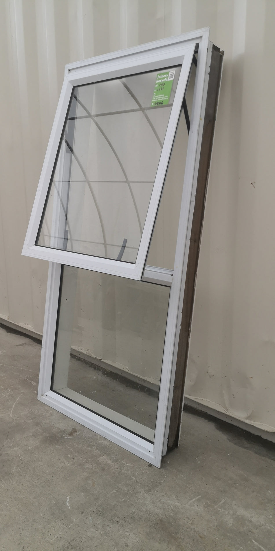 Aluminium Window White  700 W  x  1450  H  with opening sash [#4806 SF]