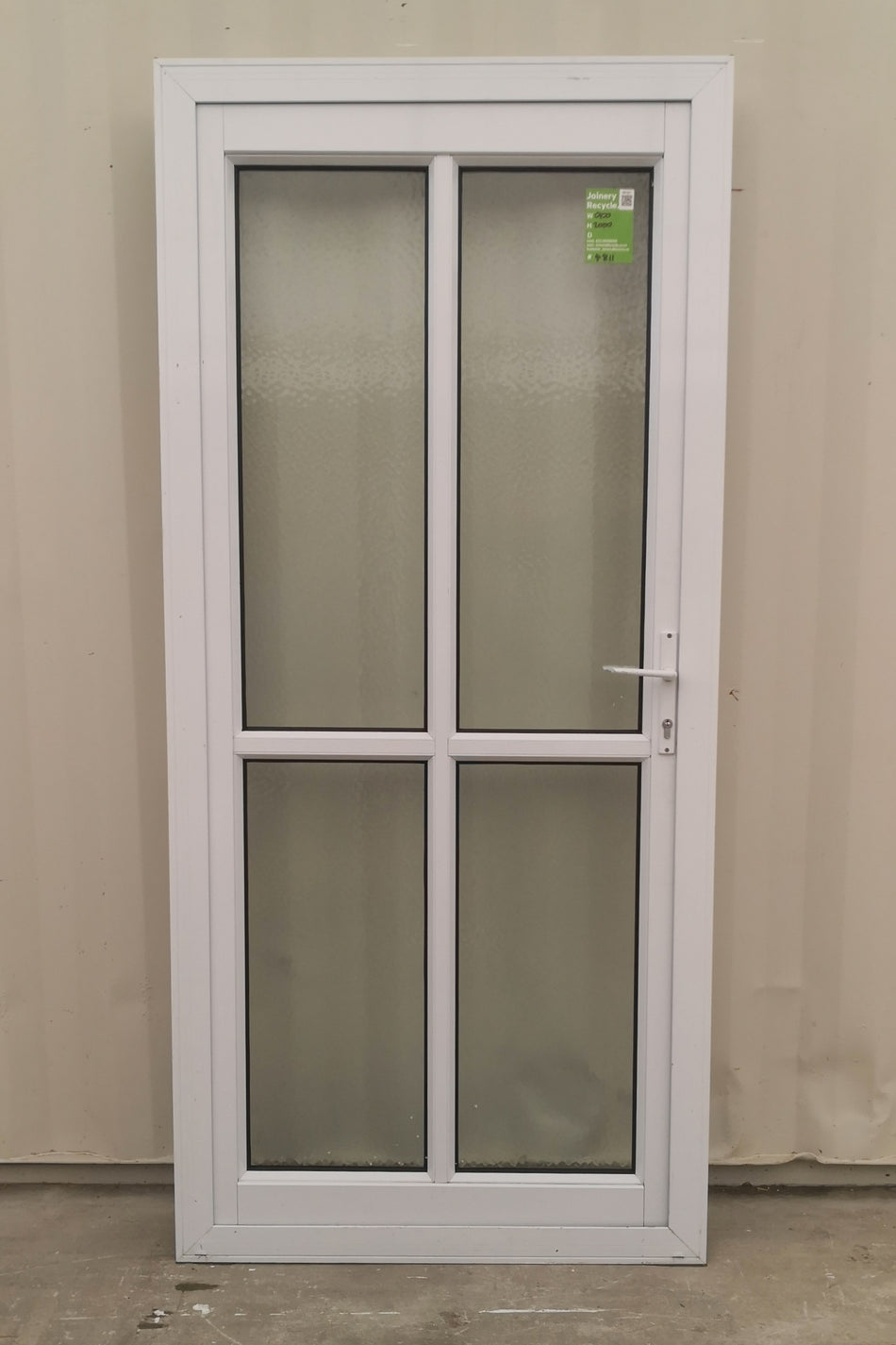 Aluminium & Glass Single Door  900 W x 2000 H  [#4811 SF] EXTERIOR
