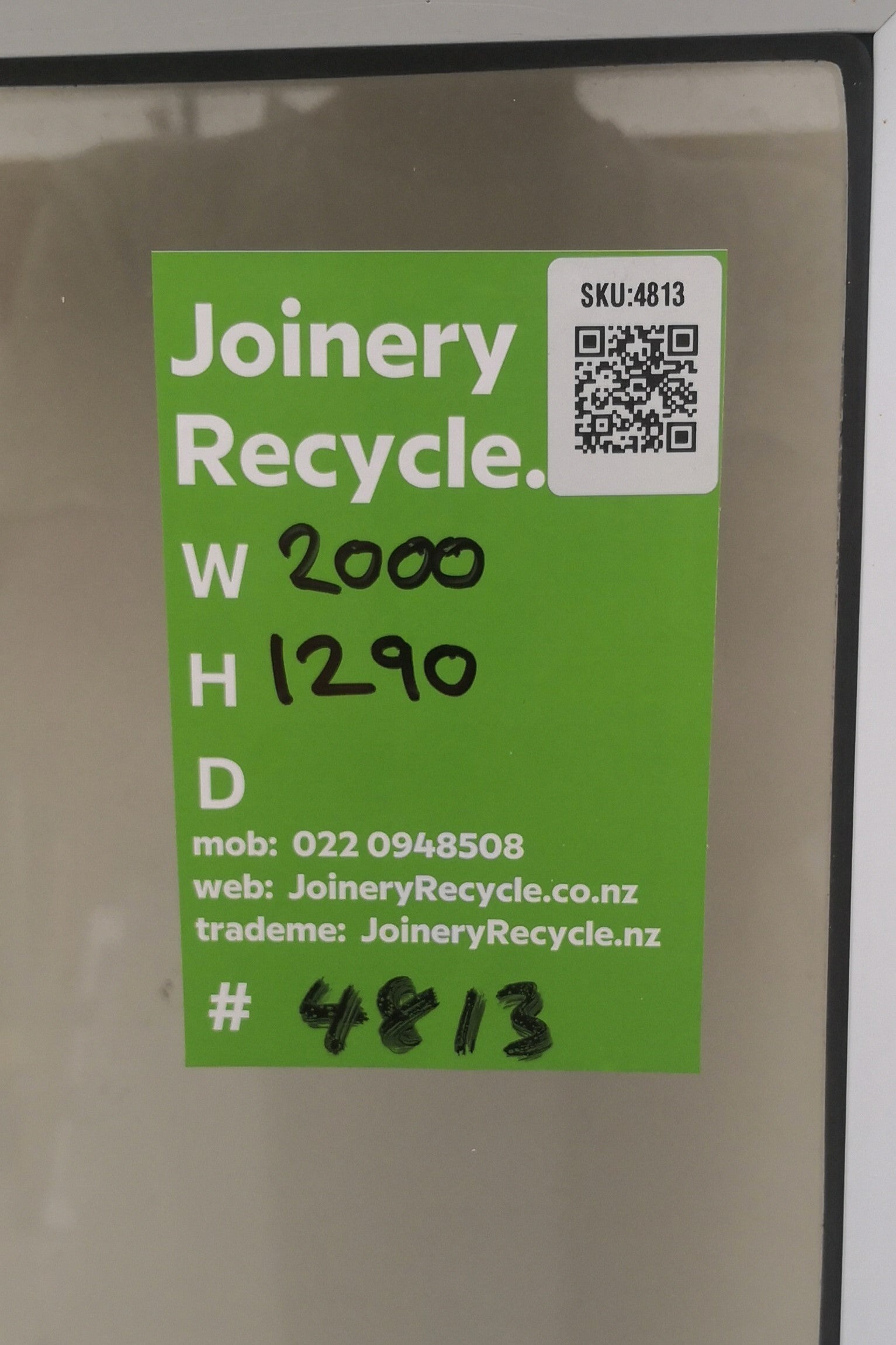 Aluminium Window White  2000 W  x 1290 H  [#4813 SF] SIZE