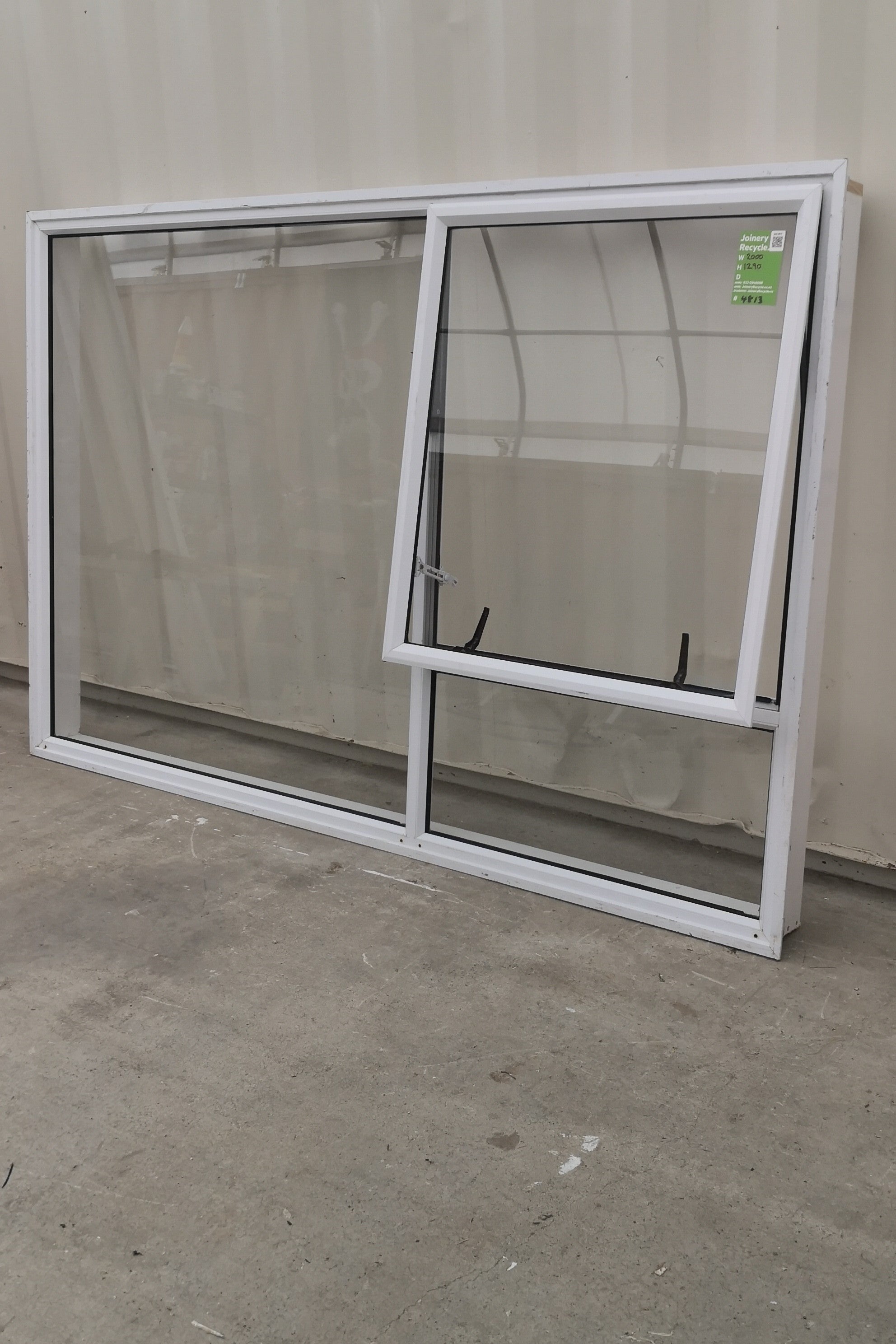 Aluminium Window White  2000 W  x 1290 H  [#4813 SF] OPENING SASH