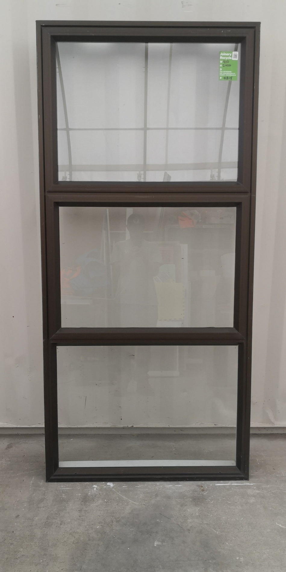 Aluminium Window Brown 910 W  x  2000 H [#4815  SF] Joinery Recycle