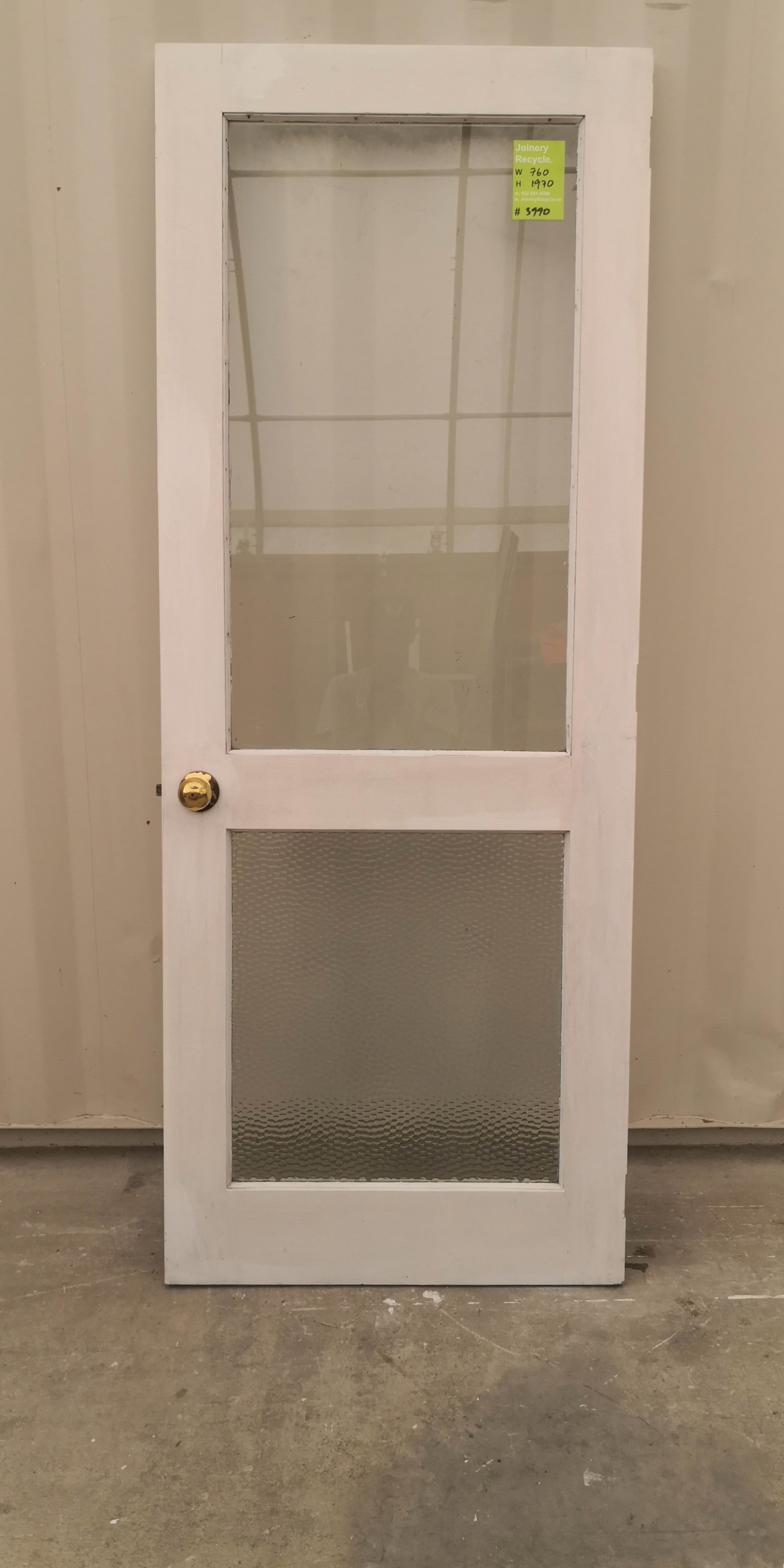 Wood and Glass Single Door 760 W x 1970 H [#3990 SF] 1960s Style
