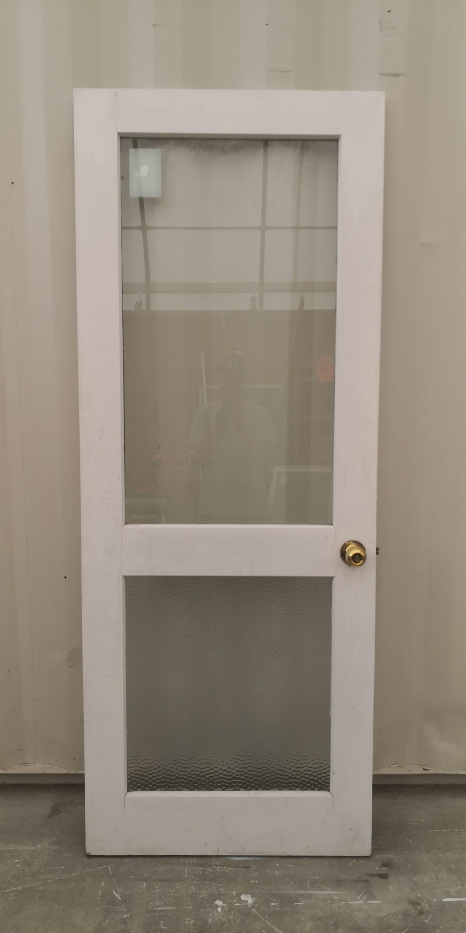 Wood and Glass Single Door 760 W x 1970 H [#3990 SF] Mid Century Style