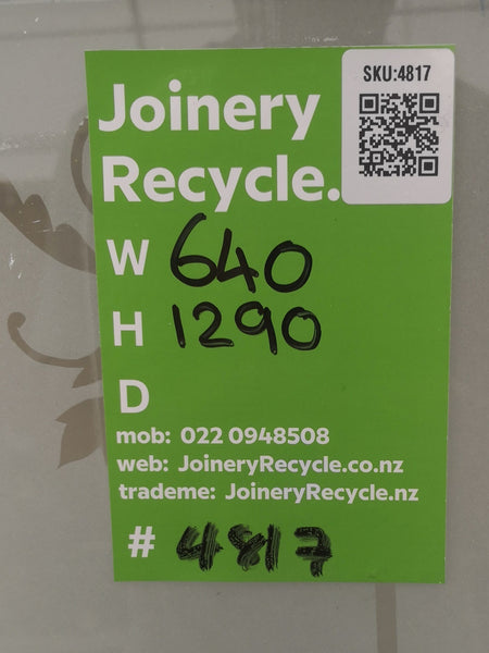 ETCHED GLASS Wooden Window 640 W x  1290 H [#4817 SF] Joinery Recycle