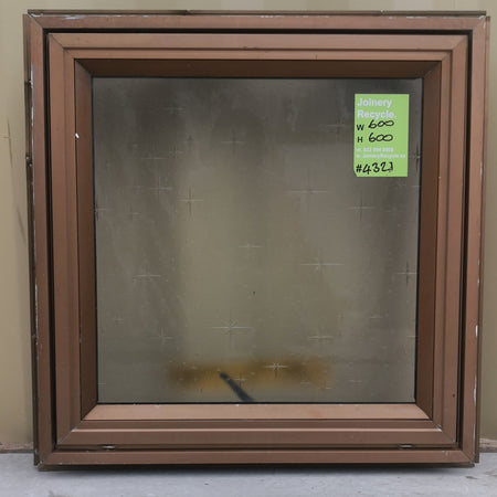 Aluminium Window Bronze  600 W  x 600  H  [#4321MA ] with Star Burst Glass