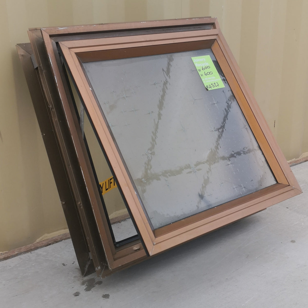 Aluminium Window Bronze  600 W  x 600  H  [#4321MA ] Opening Sash