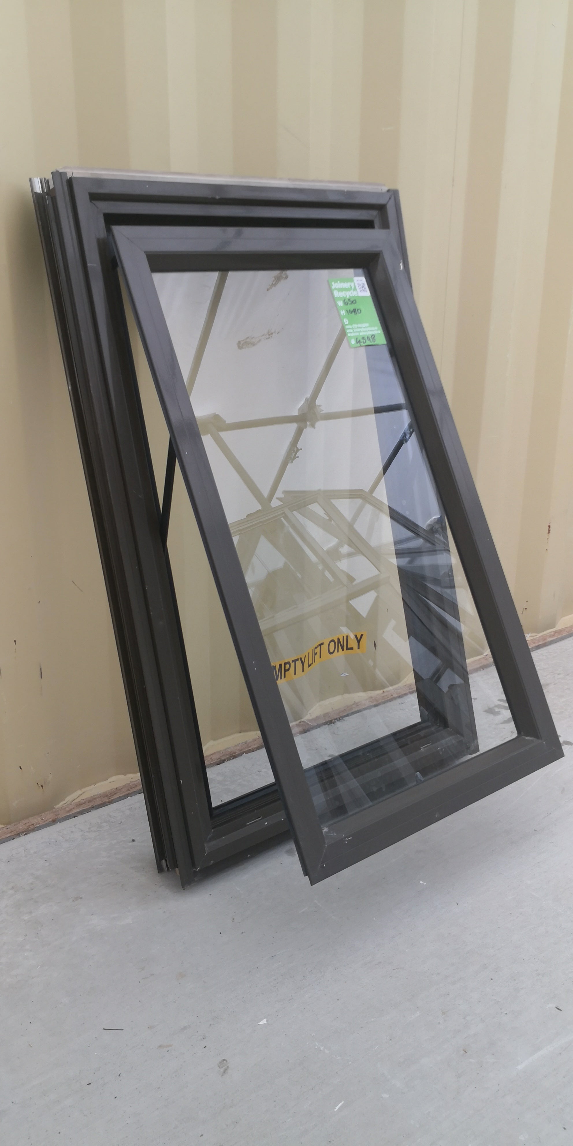 Aluminium Window Brown 650 W  x 1080 H [#4598  SF] Joinery Recycle