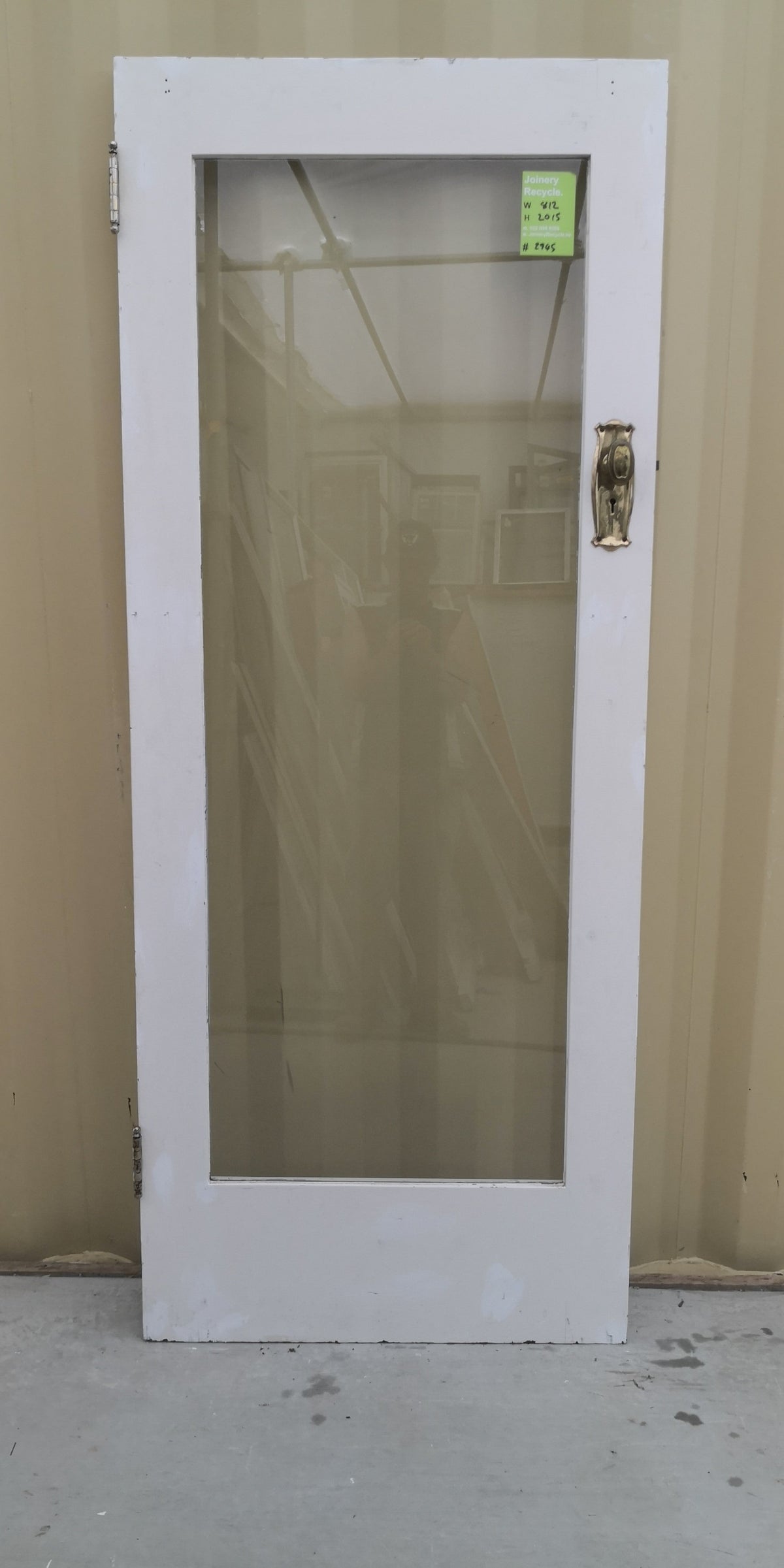 Wood and Glass Single Door 812  W x 2015 H [#2945 SF] Joinery Recycle