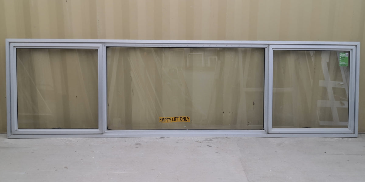 WIDE Aluminium Window Silver  3000 W  x 800 H [#4872 SF] EXTERIOR SIDE