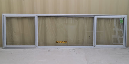 WIDE Aluminium Window Silver  3000 W  x 800 H [#4872 SF] EXTERIOR SIDE