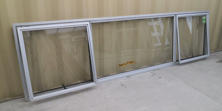 WIDE Aluminium Window Silver  3000 W  x 800 H [#4872 SF] with 2 openging sashes