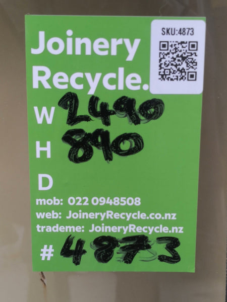 Silver Aluminium Window with Lourvres 2490 W  x 890 H [#4873 SF] Joinery Recycle