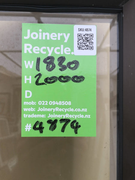 Aluminium Window Brown 1830  W  x 2000 H [#4874 SF] Joinery Recycle