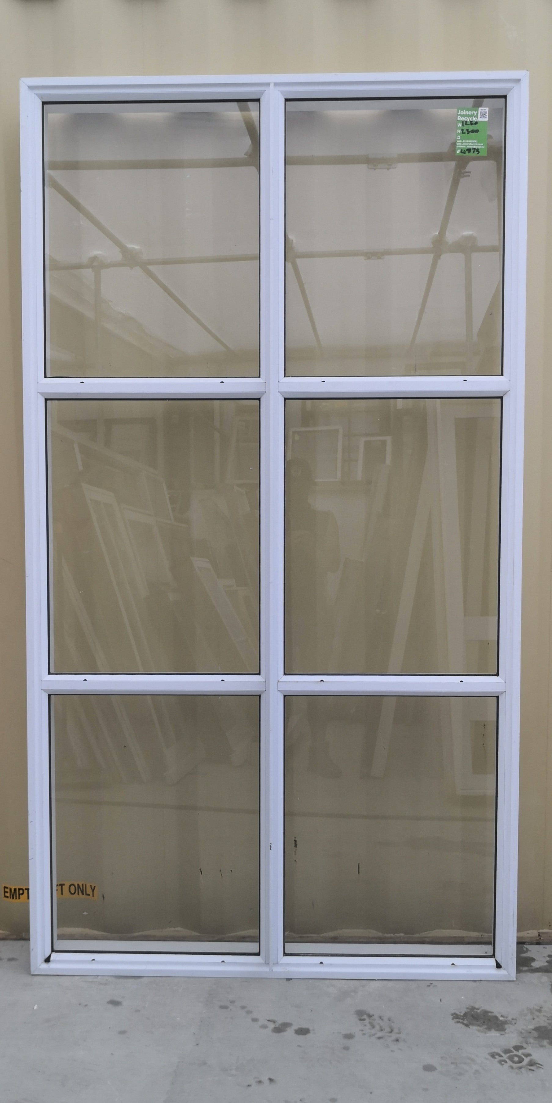 STAIRWELL Aluminium Window White 1250 W  x  2300 H  [#4875 SF] Exterior View