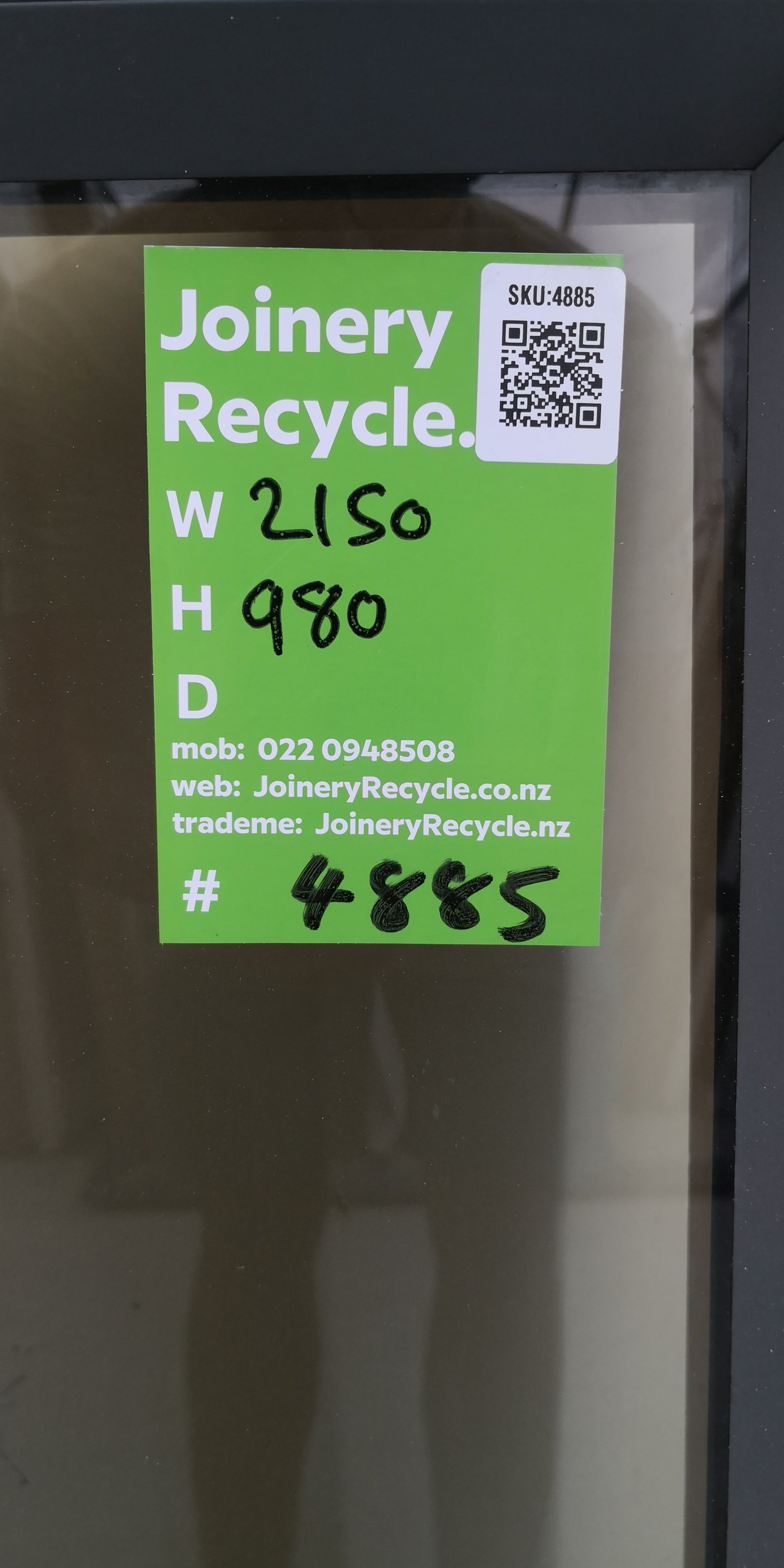 Aluminium Window Colour 2150 W  x  980 H [#4885  SF] Joinery Recycle