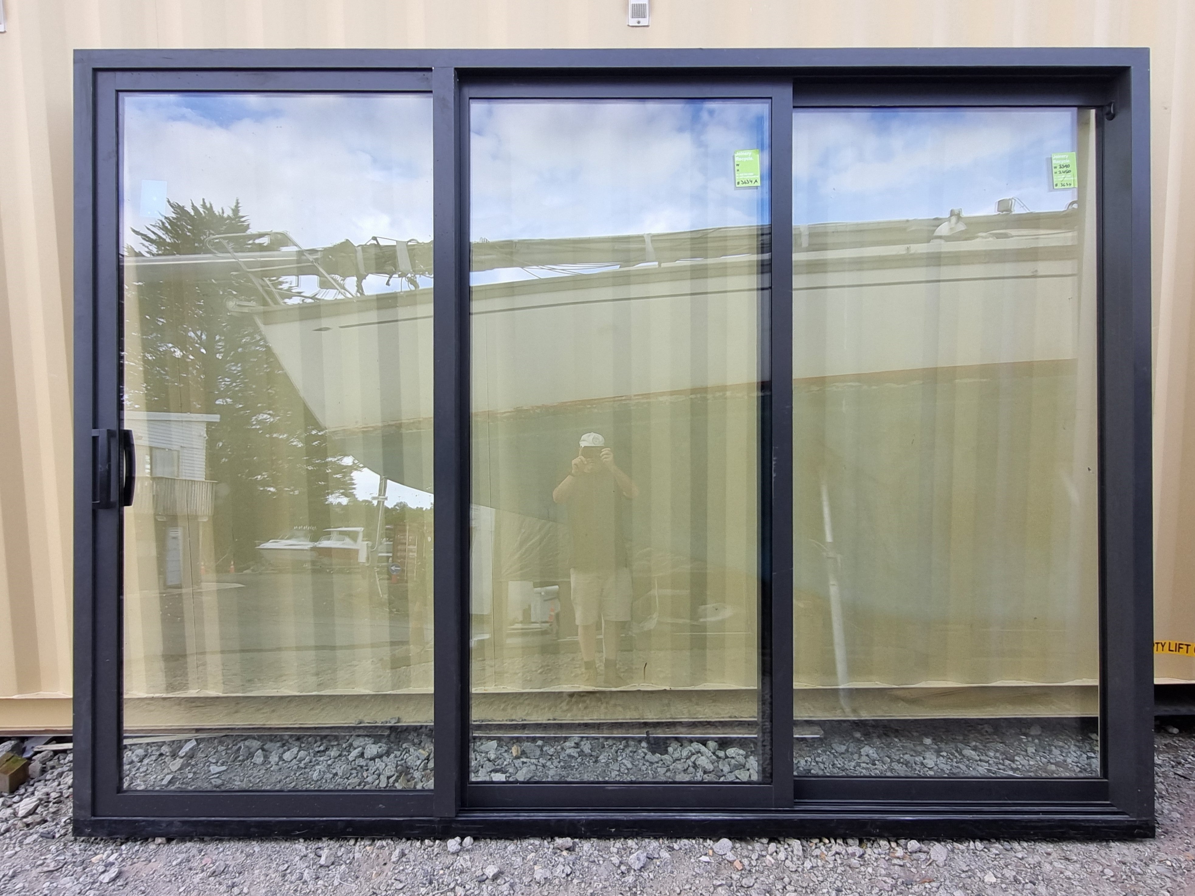 Double Glazed - Stacker Ranch Slider LH Teak Colour 3390 W x 2450 H ...