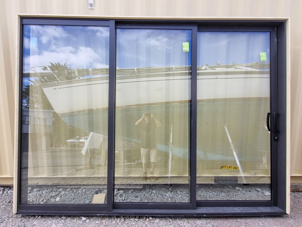 Double Glazed - Stacker Ranch Slider LH Teak Colour 3390 W x 2450 H ...
