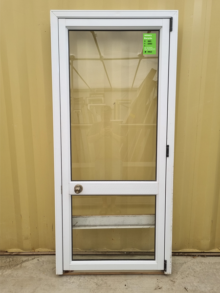 Aluminium & Glass Single Door  880 W x  1990 H  [#4912  SF] Joinery Recycle