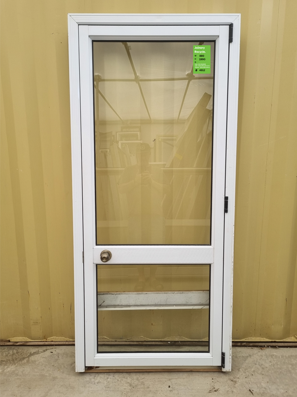 Aluminium & Glass Single Door  880 W x  1990 H  [#4912  SF] Joinery Recycle